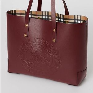 COPY - Burberry Small Embossed Crest Leather Tote